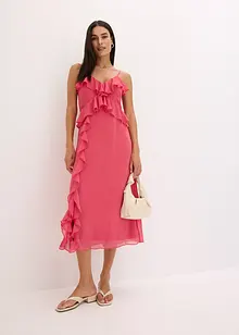 Chiffon-Midikleid mit Volants, bonprix