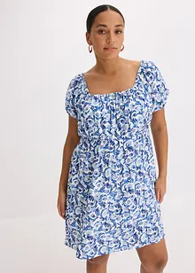 Minikleid mit Raffungen aus strukturierter Viskose, bonprix