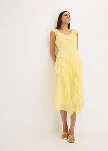 Chiffonkleid mit Trägern und Volants, bonprix