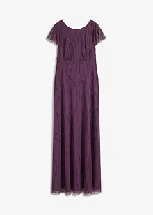 Maxikleid aus zartem Tüll mit Perlenstickerei, bonprix