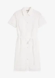 Hemdblusenkleid mit Lochstickerei, bonprix