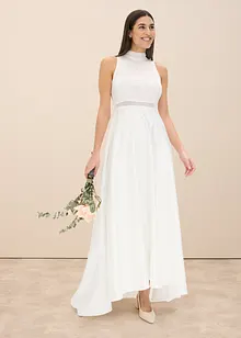 Brautkleid aus glänzendem Satin mit Spitze, bonprix