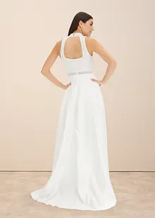 Brautkleid aus glänzendem Satin mit Spitze, bonprix