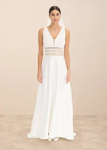 Brautkleid aus glänzendem Satin mit Spitze, bonprix