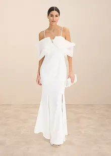 Brautkleid aus glänzendem Satin mit Strasssteinenverzierungen, bonprix