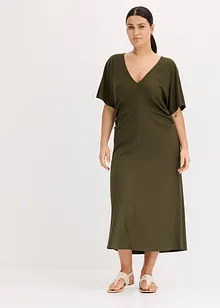 Rippkleid aus Jersey mit seitlicher Raffung, bonprix