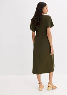 Rippkleid aus Jersey mit seitlicher Raffung, bonprix