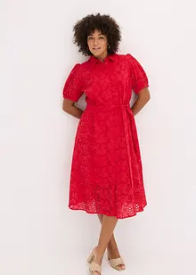 Lochstickerei-Blusenkleid aus reiner Baumwolle, bonprix