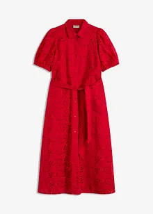 Lochstickerei-Blusenkleid aus reiner Baumwolle, bonprix