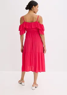 Kleid mit Volants aus strukturierter Viskose, bonprix