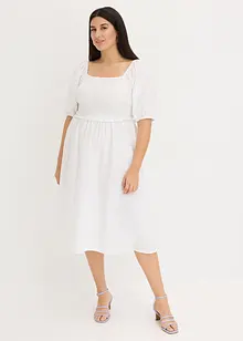 Midikleid mit Puffärmeln und Smoke-Detail, bonprix