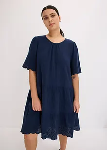 Kleid aus Musselin mit Lochstickerei, bonprix