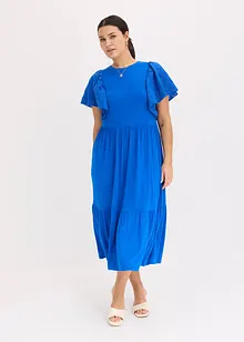 Jerseykleid mit Lochstickerei aus softem Viskose-Mix, bonprix