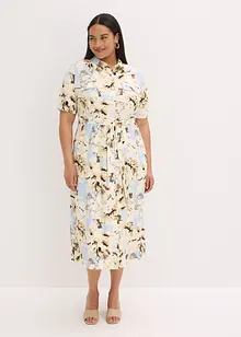 Hemdblusenkleid aus Viskose mit Bindeband (2.-tlg.), bonprix