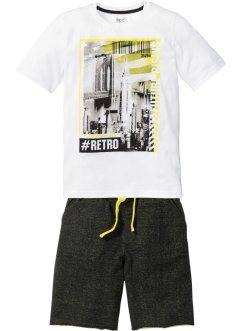 Jungen Shirt + Sweatbermuda (2-tlg. Set), bpc bonprix collection