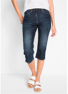 Capri-Komfort-Stretch-Jeans mit Bequembund im Used-Look, bpc bonprix collection