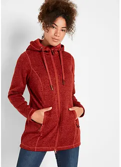 Strick-Fleecejacke mit Kapuze, bonprix