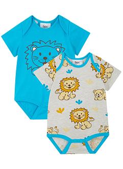 Baby Kurzarmbody (2er-Pack) Bio-Baumwolle, bpc bonprix collection