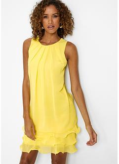Chiffonkleid mit recycletem Polyester und Rüschen, bpc selection premium
