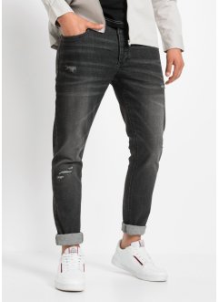 Slim Fit Stretch-Jeans m. leichten Destroy-Effekten, Tapered, RAINBOW