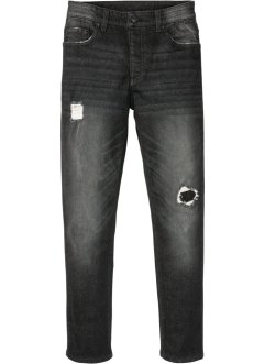 Slim Fit Stretch-Jeans mit Used Effekten, Straight, RAINBOW