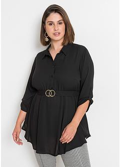 Longbluse mit Gürtel mit recyceltem Polyester, BODYFLIRT