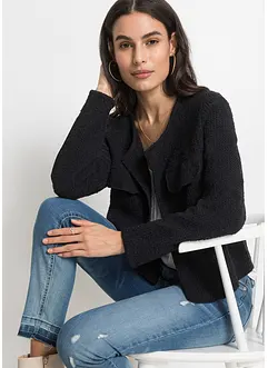 Bouclé Strickjacke, bonprix