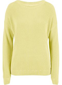 Pullover mit U-Boot-Ausschnitt und Lochmuster am Ärmel, bpc bonprix collection