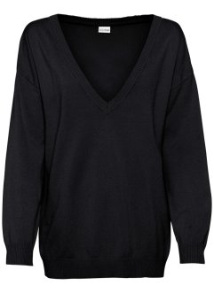 Oversize-Pullover mit V-Ausschnitt, BODYFLIRT