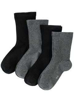 Socken mit druckfreiem Bündchen mit Bio Baumwolle (4er Pack), bpc bonprix collection