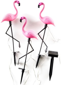 Solar Dekoleuchte Flamingo (3er Pack), bpc living bonprix collection