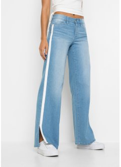 Weite Jeans mit Schlitz und Streifendetail, RAINBOW
