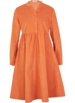 Baumwoll-Cord-Kleid mit Knopfleise in A-Line, knieumspielend, bpc bonprix collection