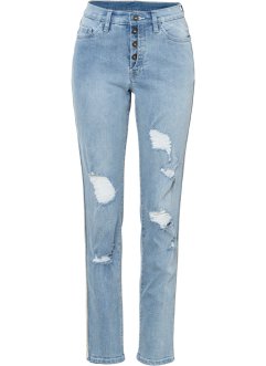 Mom-Jeans mit Glanzstreifen, RAINBOW
