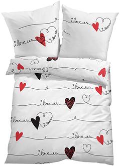 Bettwäsche mit Schriftzug und Herzen, bpc living bonprix collection