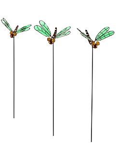 Gartenstecker Libelle mit Leuchtflügel (3er Pack), bpc living bonprix collection