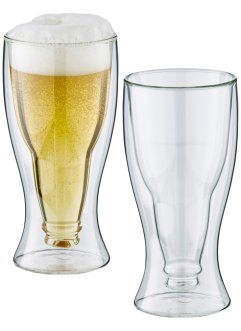 Gläser Set in Bierflaschen-Form (2er Pack), bpc living bonprix collection