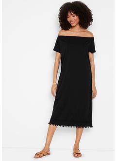 Jersey-Carmenkleid, Midi-Länge, bpc bonprix collection