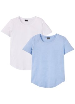 T-Shirt in Slub-Yarn Qualität Slim Fit, (2er Pack), RAINBOW