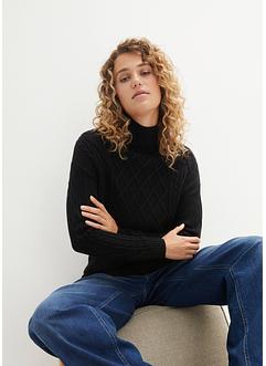 Oversize-Pullover mit Stehkragen, bpc bonprix collection