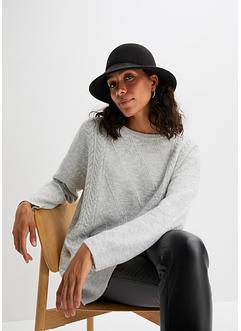 Oversize-Pullover mit Zopfmuster, RAINBOW