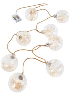LED-Lichterkette mit 8 Kugeln mit Trockenblumen, bpc living bonprix collection