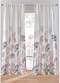 Vorhang aus recyceltem Polyester mit Blätterdruck (1er Pack), bpc living bonprix collection