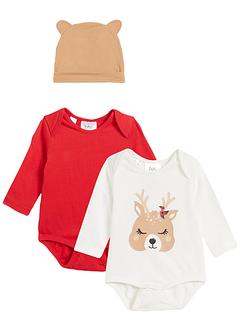 Baby Langarmbody + Mütze aus Bio-Baumwolle (3-tlg. Set), bpc bonprix collection