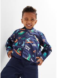 Jungen Langarmhemd mit Dinodruck, Slim Fit, bpc bonprix collection