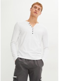Langarm-Henleyshirt aus Bio Baumwolle, Slim Fit, bpc bonprix collection
