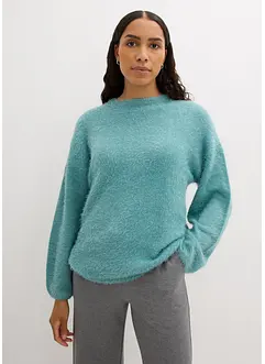 Pullover aus flauschigem Federgarn, bonprix