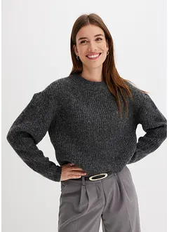 Gerippter Pullover aus weichem Woll-Mix, bonprix