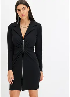 Minikleid aus strukturiertem Crêpe mit Reißverschluss, bonprix