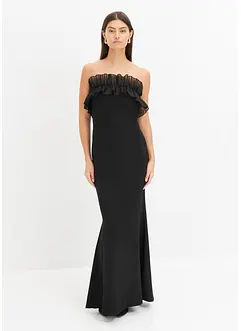 Carmen-Kleid aus strukturiertem Crêpe, bonprix